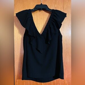 Ganni Heavy Ruffle Crepe Top